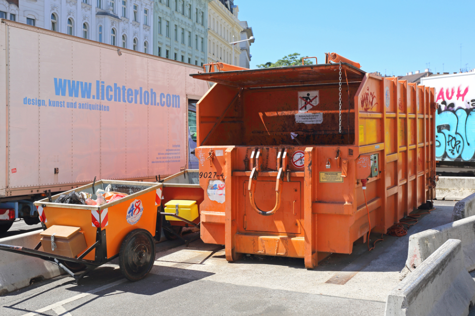 orange dumpster unit