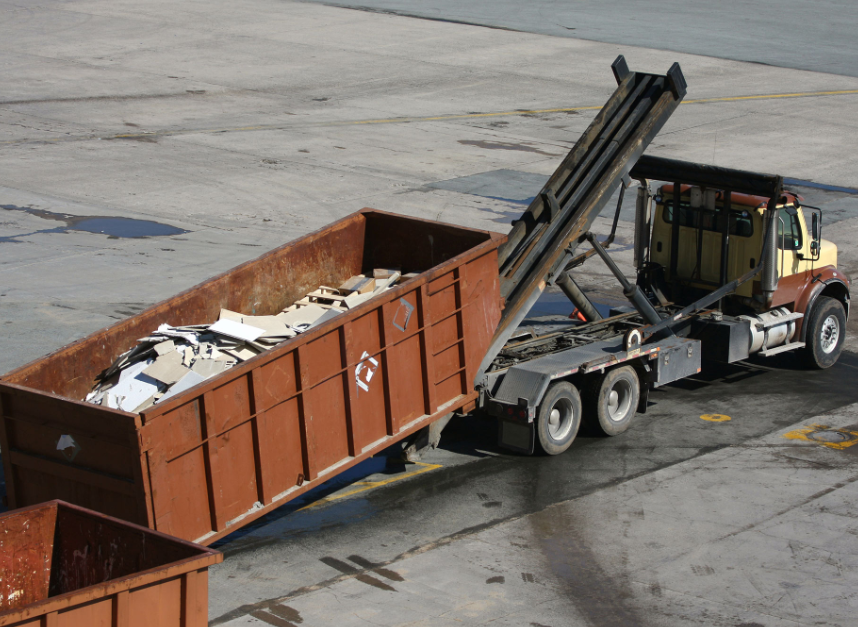 dumpster truck full of scraps